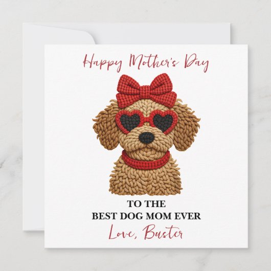 Personalized Dog Name – Happy Mother’s Day Karte (Vorderseite)