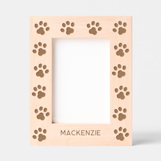 Personalized Dog Name Paw Prints Geätzte Rahmen (Vorderseite)