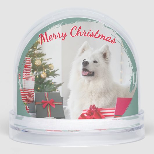 Personalized Dog Photo Custom Pet Keepsake Schneekugeln (Vorderseite)