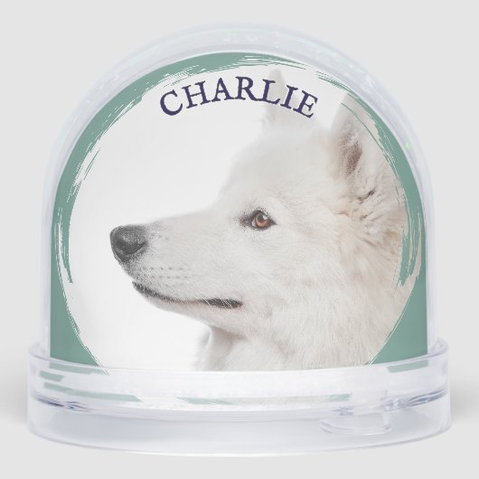 Personalized Dog Photo Custom Pet Keepsake Schneekugeln (Rückseite)