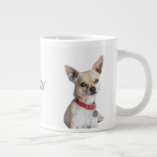 Personalized Dog Photo | Custom Pet Name Jumbo-Tasse (Rechts)
