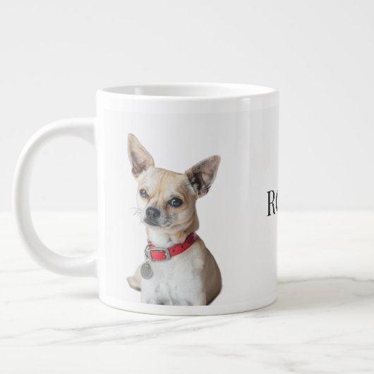 Personalized Dog Photo | Custom Pet Name  Jumbo-Tasse (Links)