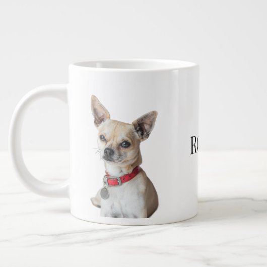 Personalized Dog Photo | Custom Pet Name Jumbo-Tasse (Links)