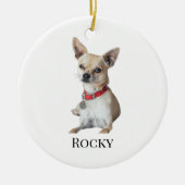 Personalized Dog Photo | Custom Pet Name  Keramik Ornament (Vorne)