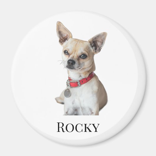 Personalized Dog Photo | Custom Pet Name  Magnet (Vorne)