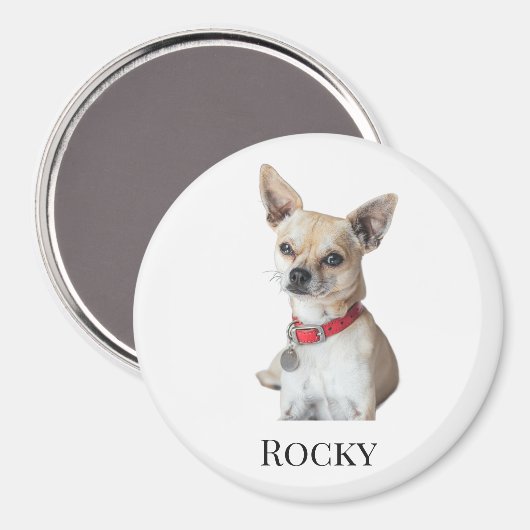 Personalized Dog Photo | Custom Pet Name  Magnet (Vorderseite/Rückseite)