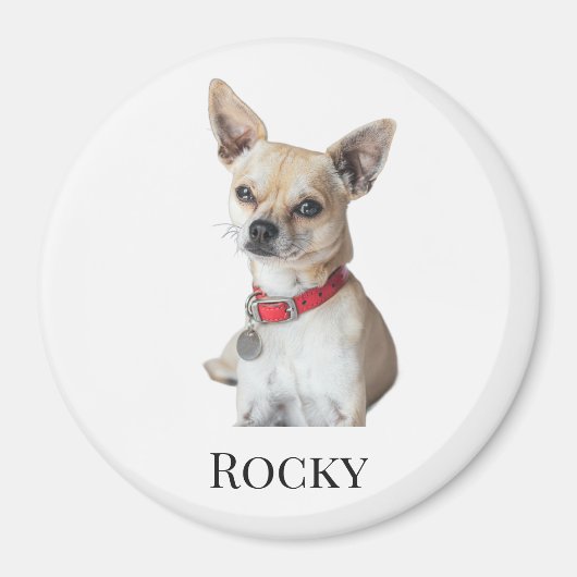 Personalized Dog Photo | Custom Pet Name  Magnet (Vorne)