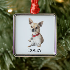 Personalized Dog Photo | Custom Pet Name Ornament Aus Metall