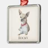Personalized Dog Photo | Custom Pet Name  Ornament Aus Metall (Links)