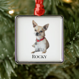 Personalized Dog Photo | Custom Pet Name  Ornament Aus Metall
