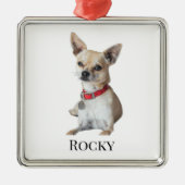 Personalized Dog Photo | Custom Pet Name  Ornament Aus Metall (Vorne)