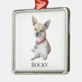 Personalized Dog Photo | Custom Pet Name  Ornament Aus Metall (Links)