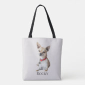 Personalized Dog Photo | Custom Pet Name Tasche (Rückseite)