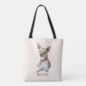 Personalized Dog Photo | Custom Pet Name  Tasche (Rückseite)