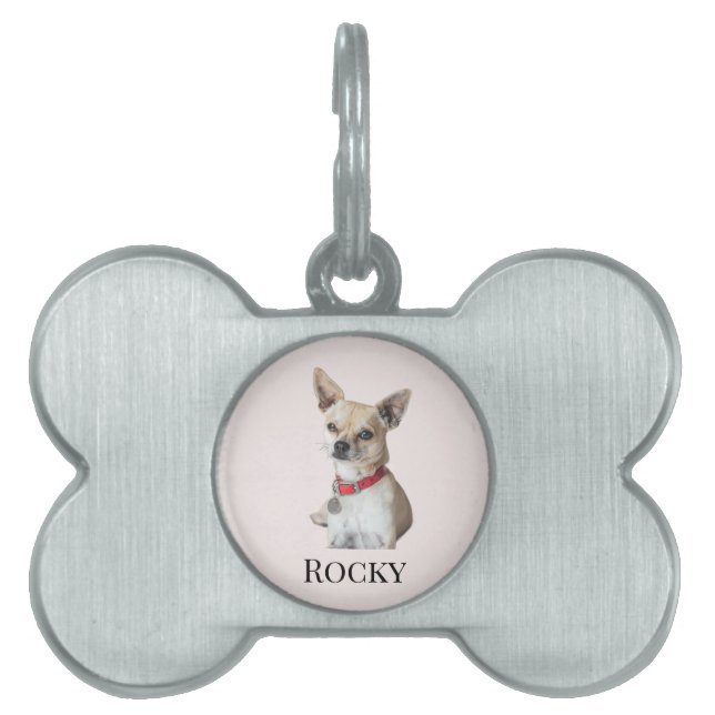 Personalized Dog Photo | Custom Pet Name  Tiermarke (Vorderseite)