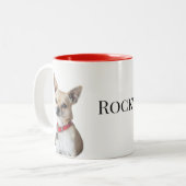 Personalized Dog Photo | Custom Pet Name  Zweifarbige Tasse (Vorderseite Links)