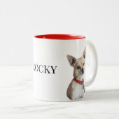 Personalized Dog Photo | Custom Pet Name Zweifarbige Tasse (VorderseiteRechts)