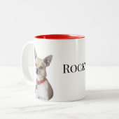 Personalized Dog Photo | Custom Pet Name  Zweifarbige Tasse (Vorderseite Links)