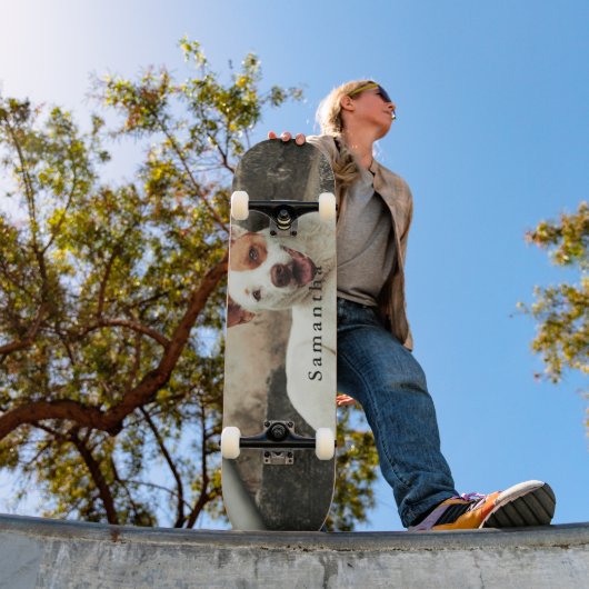 Personalized Dog Photo Family name Skateboard (Außen 1)