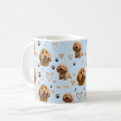 Personalized Dog Photo Light Blue Custom Pet Kaffeetasse (Vorderseite Links)