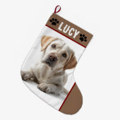 Personalized Dog Photo & Name | Christmas Stocking Großer Weihnachtsstrumpf (Vorderansicht (hängend))