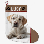 Personalized Dog Photo & Name | Christmas Stocking Großer Weihnachtsstrumpf (Vorderseite)