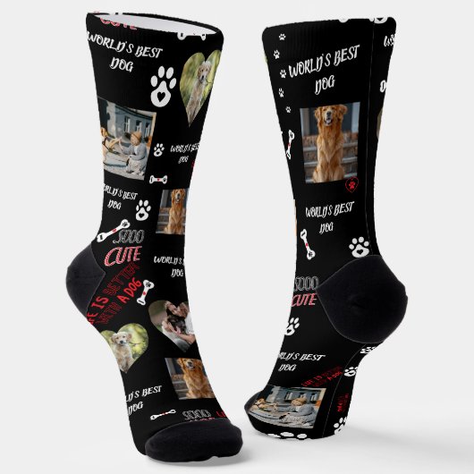 Personalized Dog Photo Socks - Custom Name Socken (Gewinkelt)