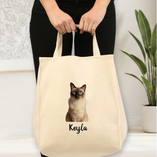 Personalized dog photo tote bag, personalized cat tragetasche