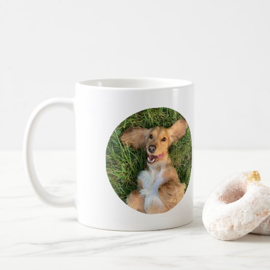 Personalized Dog Photo with Text | Custom Gift Kaffeetasse (Mit Donut)