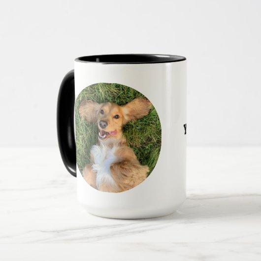 Personalized Dog Photo with Text | Custom Gift Tasse (Vorderseite Links)