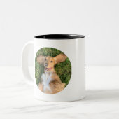 Personalized Dog Photo with Text | Custom Gift Zweifarbige Tasse (Vorderseite Links)