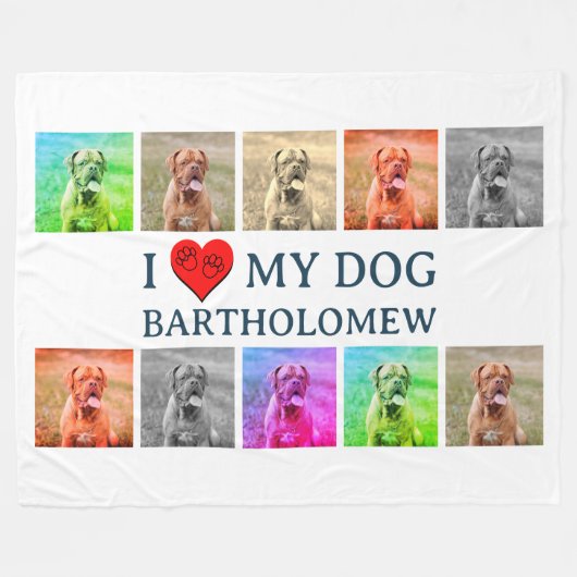 Personalized Dog Pop Art Pet Lover Gift Fleecedecke (Vorderseite (Horizontal))