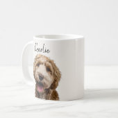 Personalized Dog Portrait Coffee with Custom Name Kaffeetasse (Vorderseite Links)