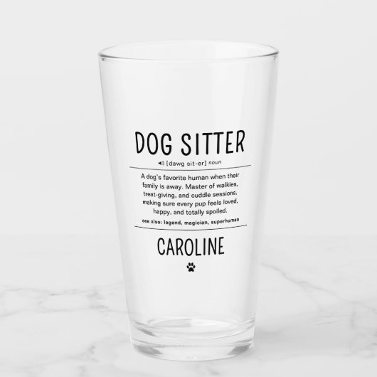 Personalized Dog Sitter Pet Sitter Funny Gifts Glas (Vorderseite)