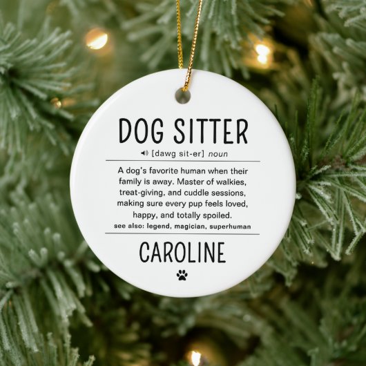 Personalized Dog Sitter Pet Sitter Funny Gifts Keramik Ornament (Baum)