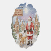 Personalized Dog Walker at Christmas Business Card Ornament Karte (Rechts)
