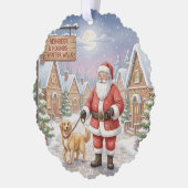 Personalized Dog Walker at Christmas Business Card Ornament Karte (Links)