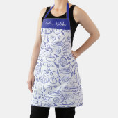 Personalized Dolce Vita Food Pattern Blue Schürze (InSitu)