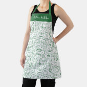 Personalized Dolce Vita Food Pattern Green Schürze (InSitu)
