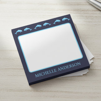 Personalized Dolphins Post-it Notes with Name Klebezettel
