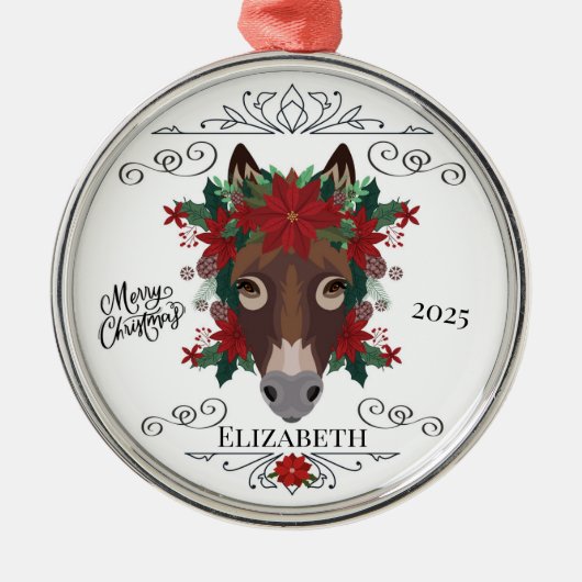 Personalized Donkey Christmas Ornament Keepsake (Vorne)