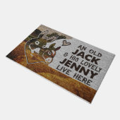 Personalized Donkey Couple Old Jack Lovely Jenny  Fußmatte (Schrägansicht)