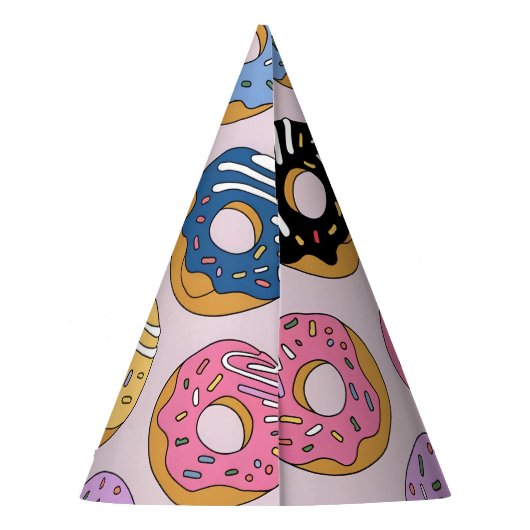 Personalized Donut-Themed Birthday Cone Partyhütchen (Rückseite)