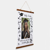 Personalized Doodle Graduation Keepsake Photo Wandteppich Mit Holzrahmen (Gewinkelt)