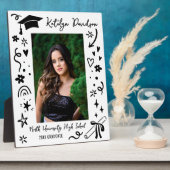 Personalized Doodle Graduation Photo Fotoplatte (Seite)