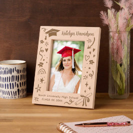 Personalized Doodle Graduation Photo Geätzte Rahmen