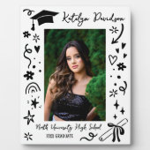 Personalized Doodle Graduation Photo Keepsake Fotoplatte (Vorderseite)