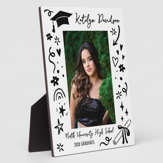 Personalized Doodle Graduation Photo Keepsake Fotoplatte (Seite)