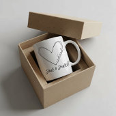 Personalized doodle heart wedding  kaffeetasse