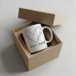 Personalized doodle heart wedding kaffeetasse